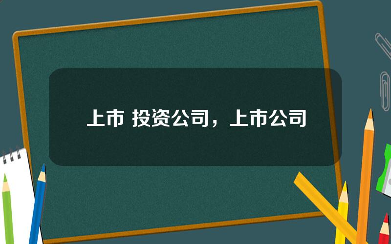 上市 投资公司，上市公司